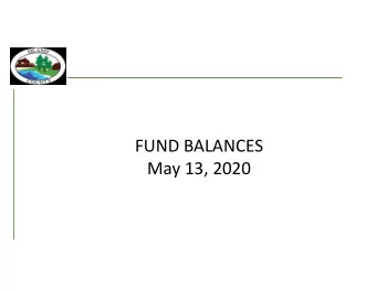 FUND BALANCES  May 13, 2020  Introduction  Along with Revenues, Fund Balance provides support