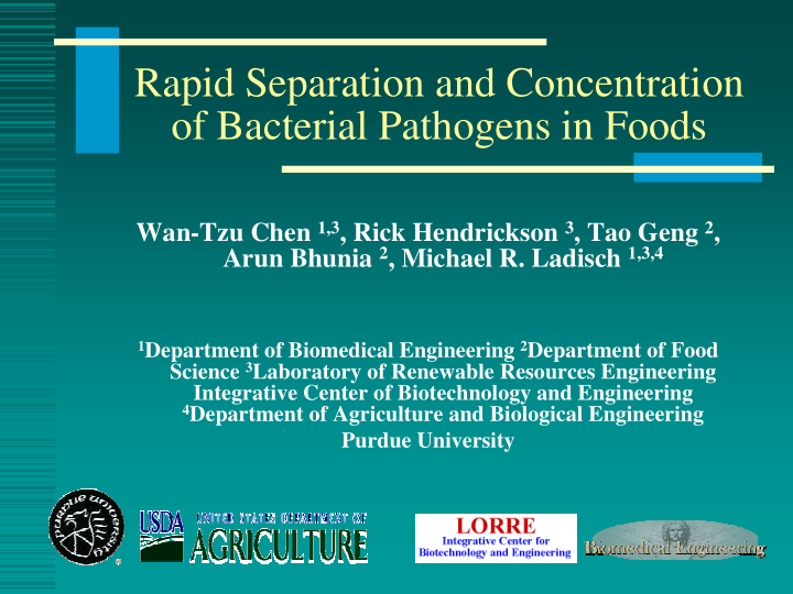rapid separation and concentration of bacterial pathogens