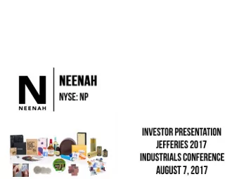 TECHNICAL  FINE PAPER &amp;  PACKAGING  PRODUCTS  End markets: filtration  End markets: premium