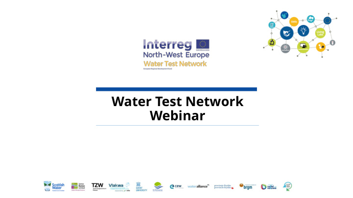 water test network webinar webinar programme introduction