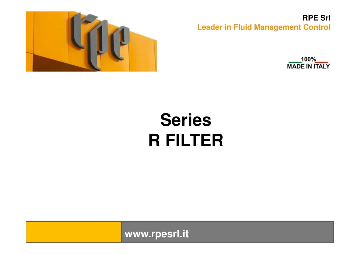 series r filter