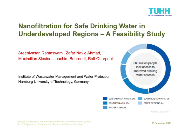 nanofiltration for safe drinking water in underdeveloped