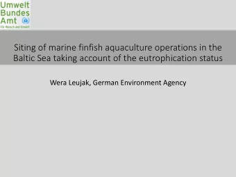 Siting of marine finfish aquaculture operations in the  Baltic Sea taking account of the