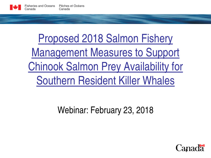 proposed 2018 salmon fishery management measures to