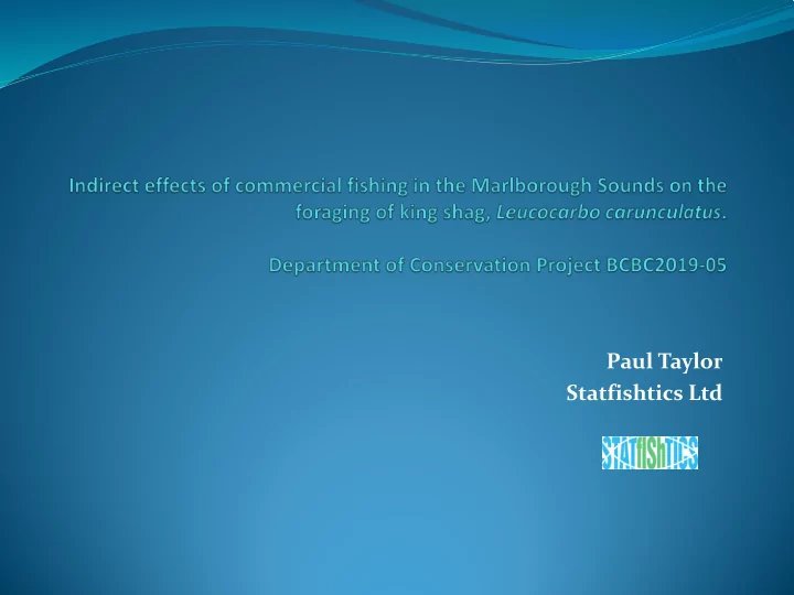 paul taylor statfishtics ltd feedback from previous twg