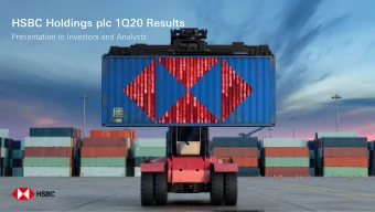 HSBC Holdings plc 1Q20 Results  Presentation to Investors and Analysts  1Q20 results  Appendix