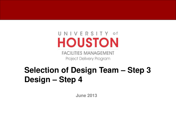 selection of design team step 3 design step 4