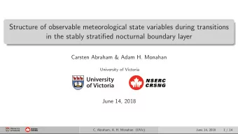 Structure of observable meteorological state variables during transitions  in the stably stratified