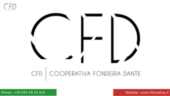 Phone: +39 045 48 54 610  Website: www.cfdcasting.it  Phone: +39 045 48 54 610  Website: