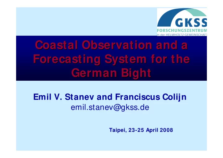 coastal observation and a coastal observation and a