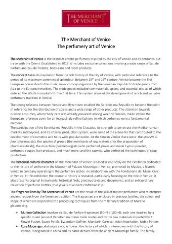 The Merchant  t of Venic ice  The perfumery art  t of Venic ice  The Merchan  ant  t of  f Venic