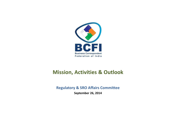 mission activities outlook