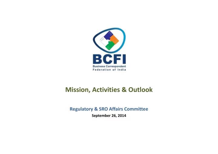 mission activities outlook