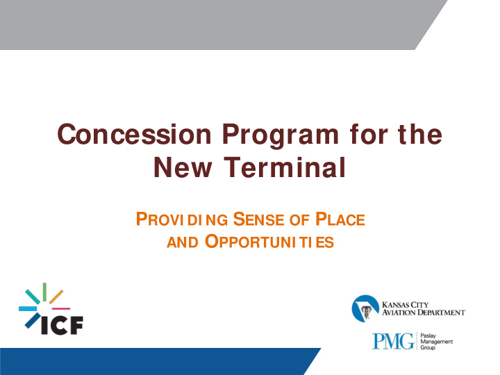 concession program for the new terminal