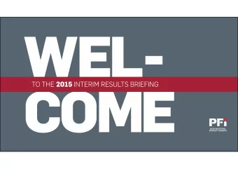 AGENDA  1. Highlights  2. 2015 Interim Results  3. Portfolio  4. Market &amp; Strategy  5. Recent