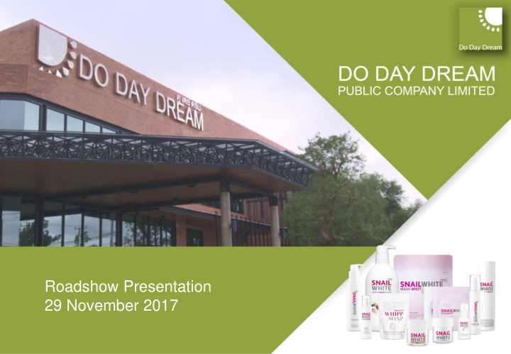 roadshow presentation 29 november 2017 disclaimer