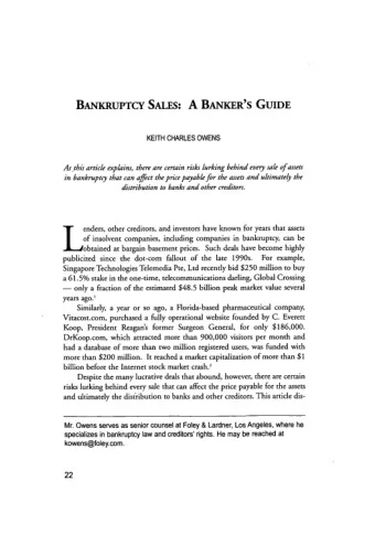 SECTION 363 SALES Generally, there are two mechanisms for acquiring assets in a Chapter 11 First,