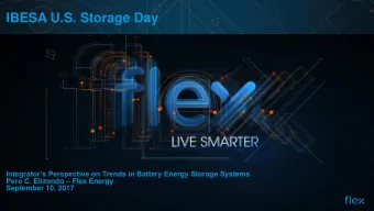 IBESA U.S. Storage Day  Integrators Perspective on Trends in Battery Energy Storage Systems Pero