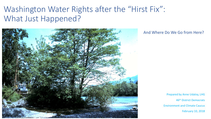 washington water rights after the hirst fix what just