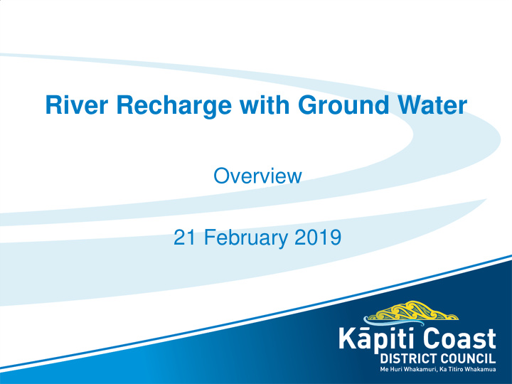 river recharge with ground water