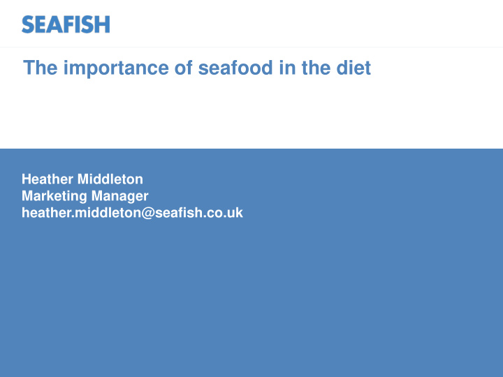the importance of seafood in the diet