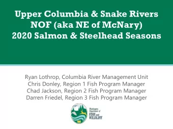 NOF (aka NE of McNary)  2020 Salmon &amp; Steelhead Seasons  Ryan Lothrop, Columbia River