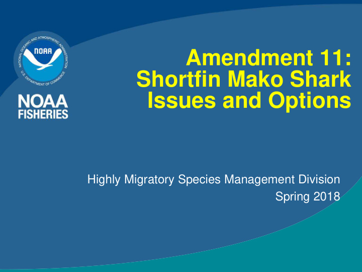 amendment 11 shortfin mako shark issues and options