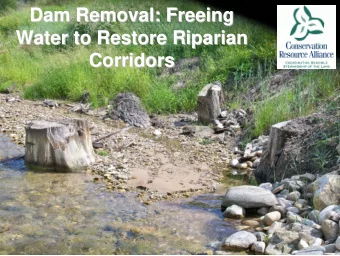 Dam Removal: Freeing  Dam Removal: Freeing  Water to Restore Riparian  Water to Restore Riparian