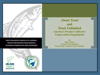 About Trout  and  Trout Unlimited  Americas Premier Coldwater  Conservation Organization  By