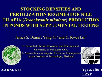 STOCKING DENSITIES AND  FERTILIZATION REGIMES FOR NILE TILAPIA ( Oreochromis niloticus ) PRODUCTION