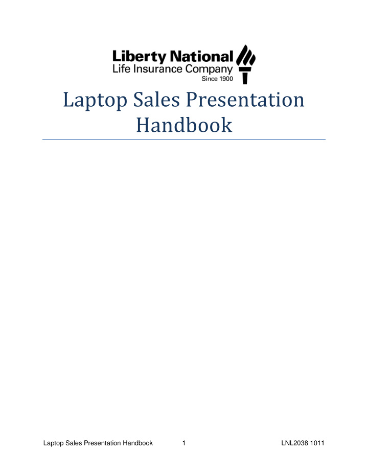 laptop sales presentation handbook