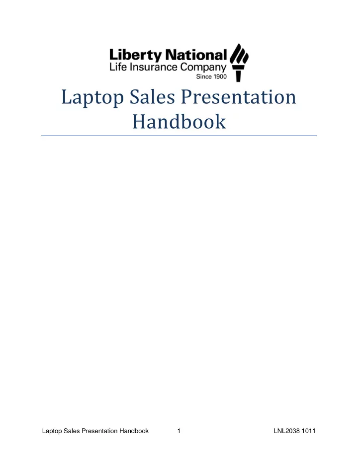 laptop sales presentation handbook