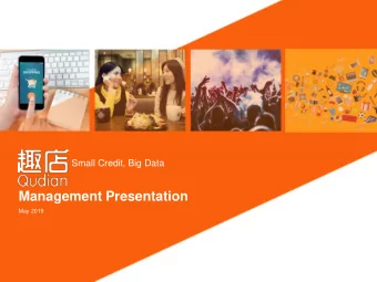 Management Presentation  May 2019  Disclaimer  This presentation contains forward-looking