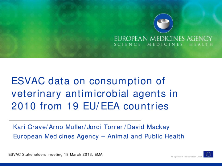 esvac data on consumption of veterinary antimicrobial