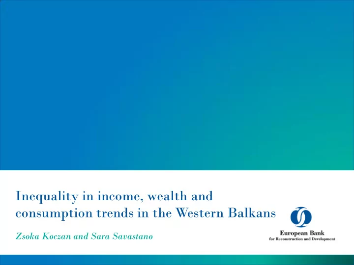 consumption trends in the western balkans