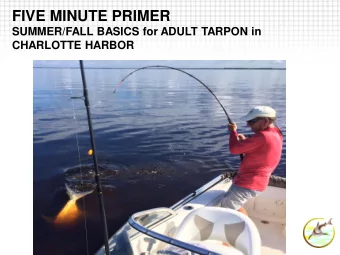 FIVE MINUTE PRIMER  SUMMER/FALL BASICS for ADULT TARPON in  CHARLOTTE HARBOR  TARPON  THEIR
