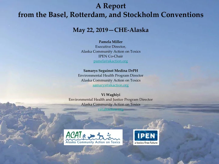 a report from the basel rotterdam and stockholm
