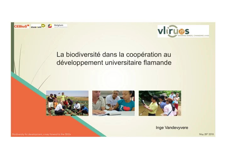 la biodiversit dans la coop ration au d veloppement