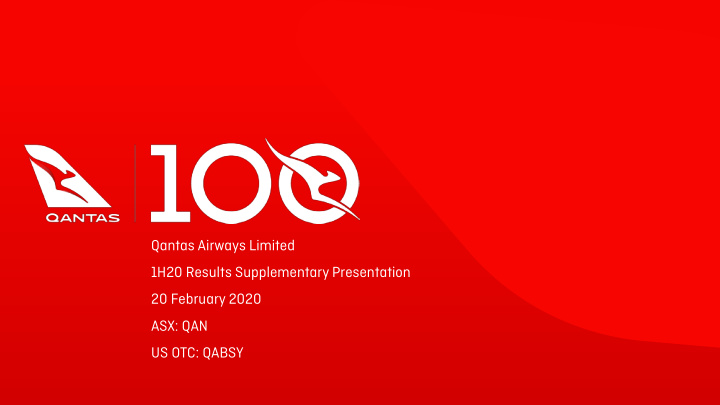 qantas airways limited 1h20 results supplementary