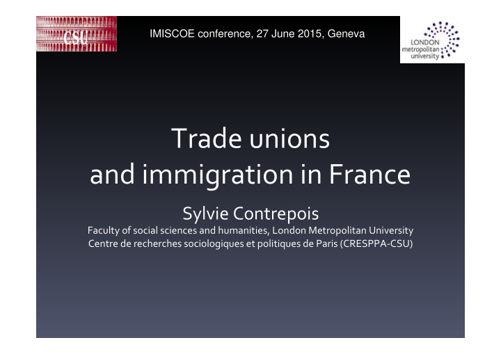 trade unions and immigration in france