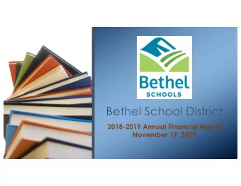 Bethel School District  2018-2019 Annual Financial Report  November 19, 2019  10-Year FTE