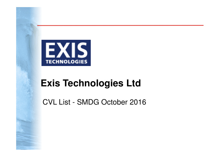 exis technologies ltd