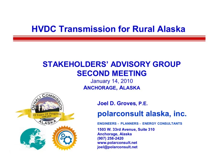hvdc transmission for rural alaska