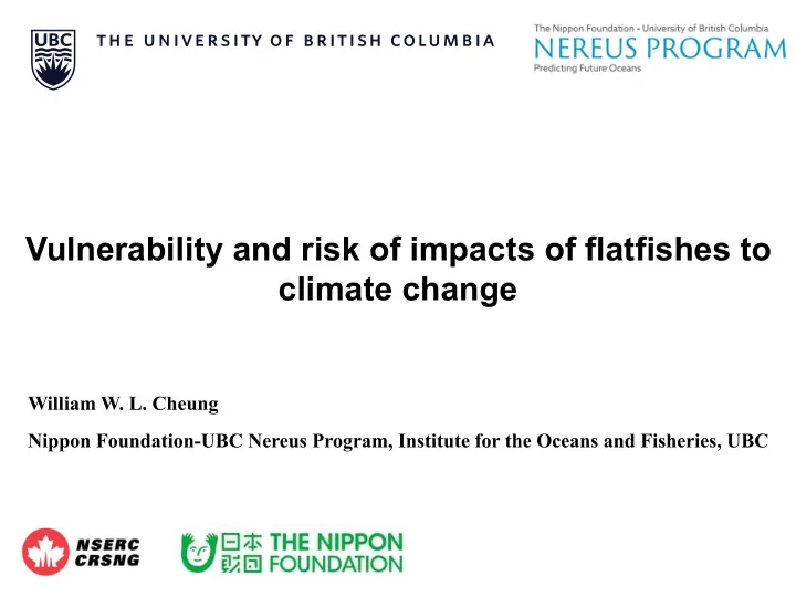 vulnerability and risk of impacts of flatfishes to