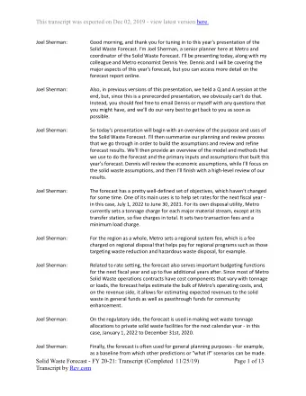 This transcript was exported on Dec 02, 2019 - view latest version here.  Joel Sherman:  Good