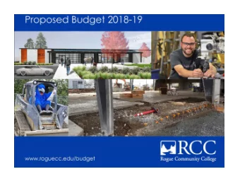2018/19 Budget Message Highlights  Presenting a balanced budget  Economic Environment