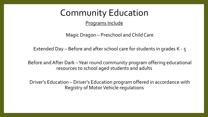 community education