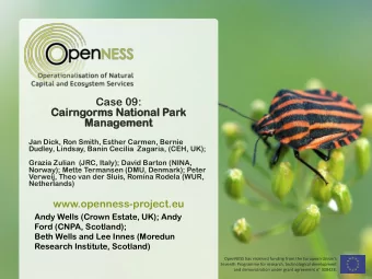 Case 09:  Cairn  rngor  orms  ms Nation  onal  al Park  k  Manageme  ement  nt  Jan Dick, Ron