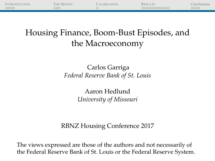 housing finance boom bust episodes and the macroeconomy