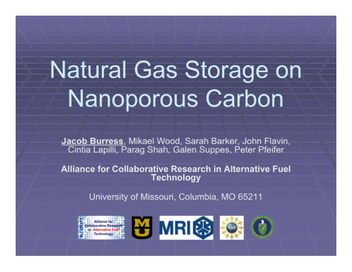 natural gas storage on nanoporous carbon